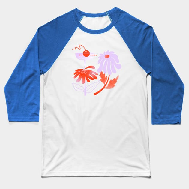 Cocktail Flowers Baseball T-Shirt by JordanKay